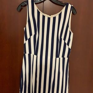Dolce & Gabbana Navy and White Striped Dress Size 42